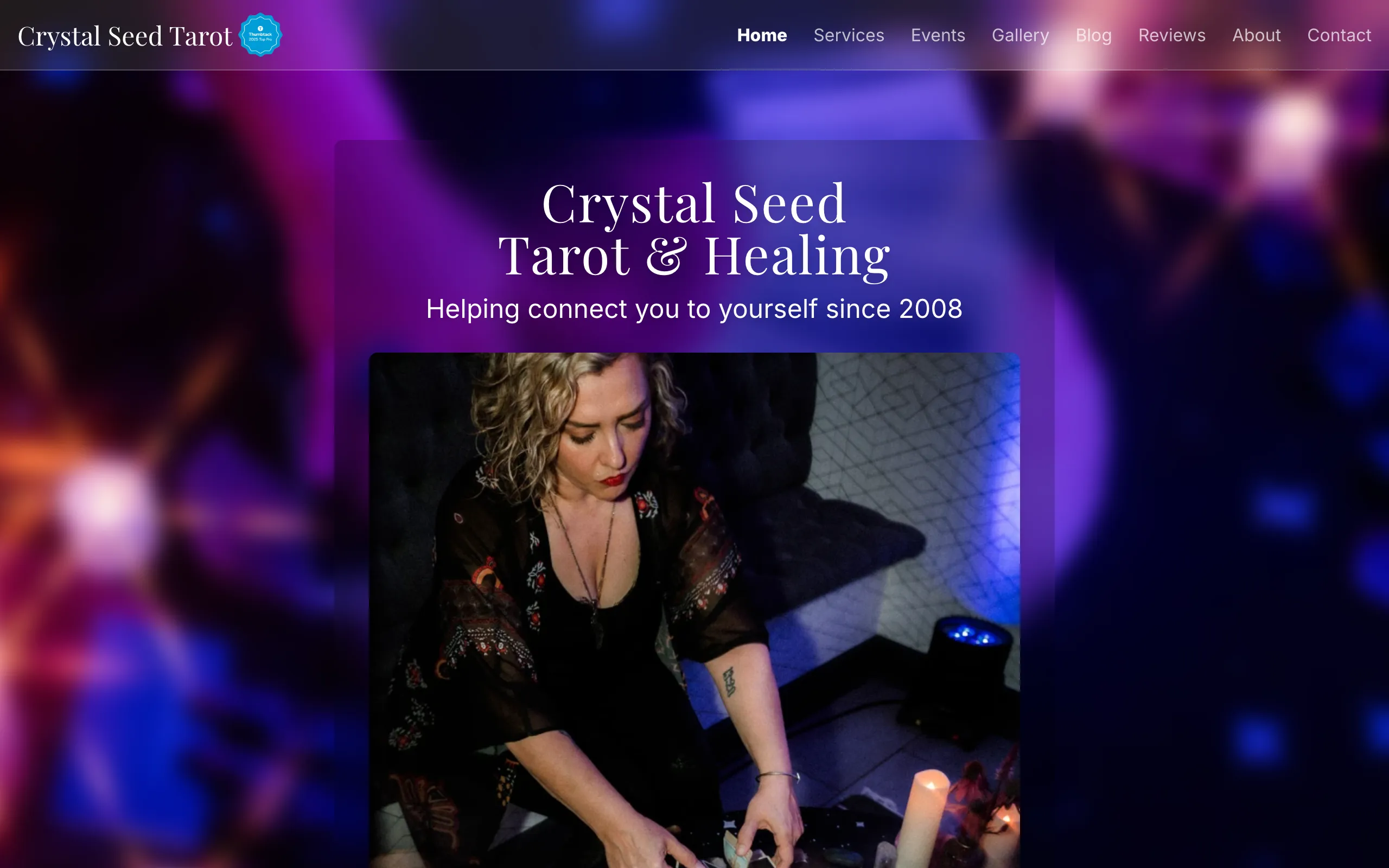 Crystal Seed Tarot website preview