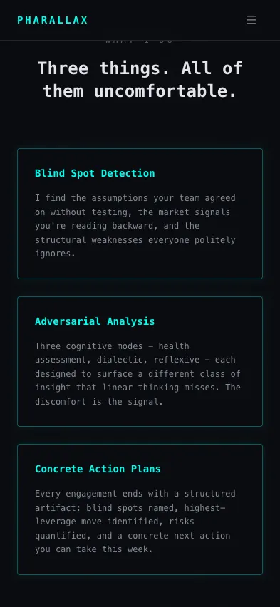 Pharallax AI mobile - features
