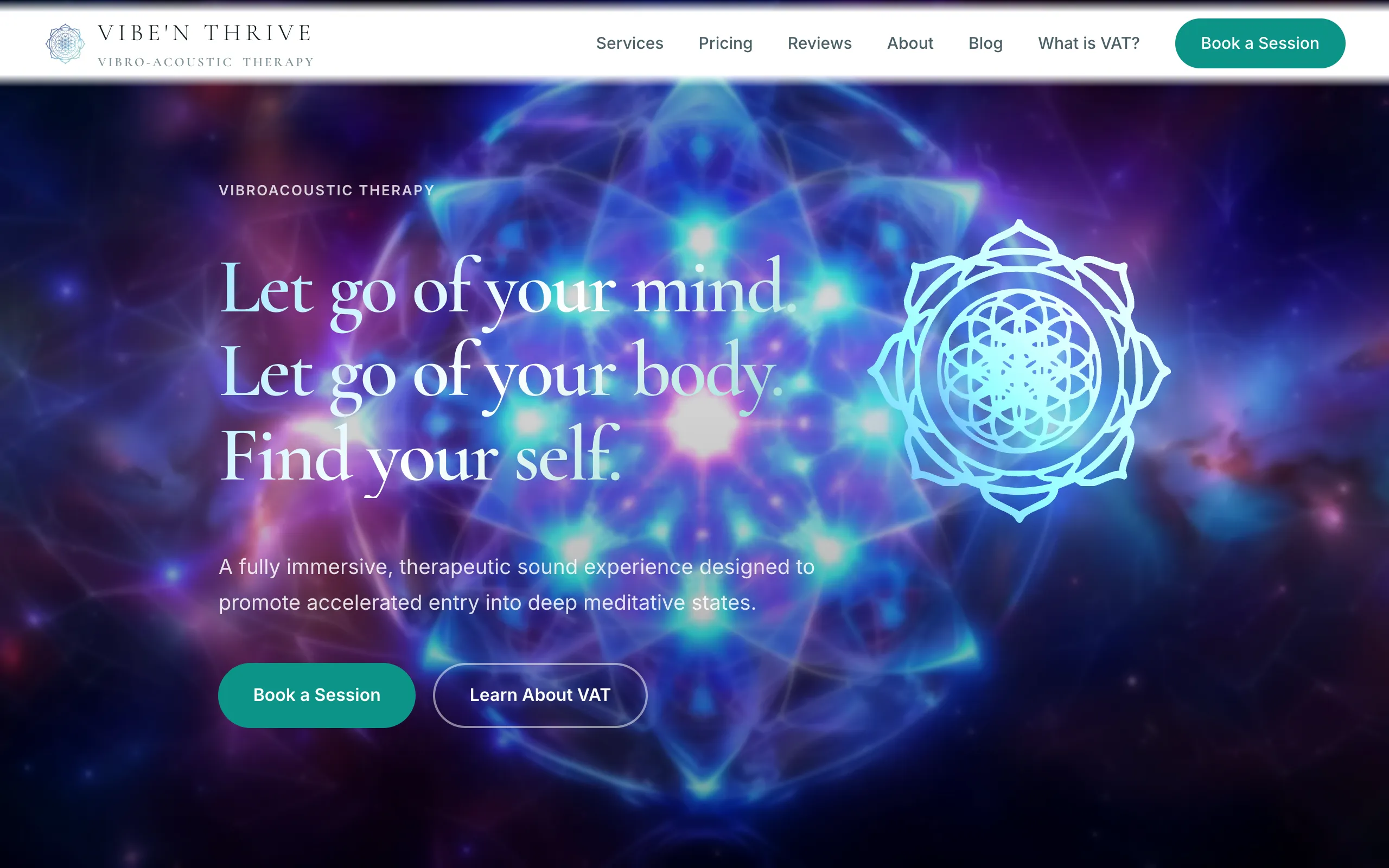 Vibe N Thrive Therapy website preview